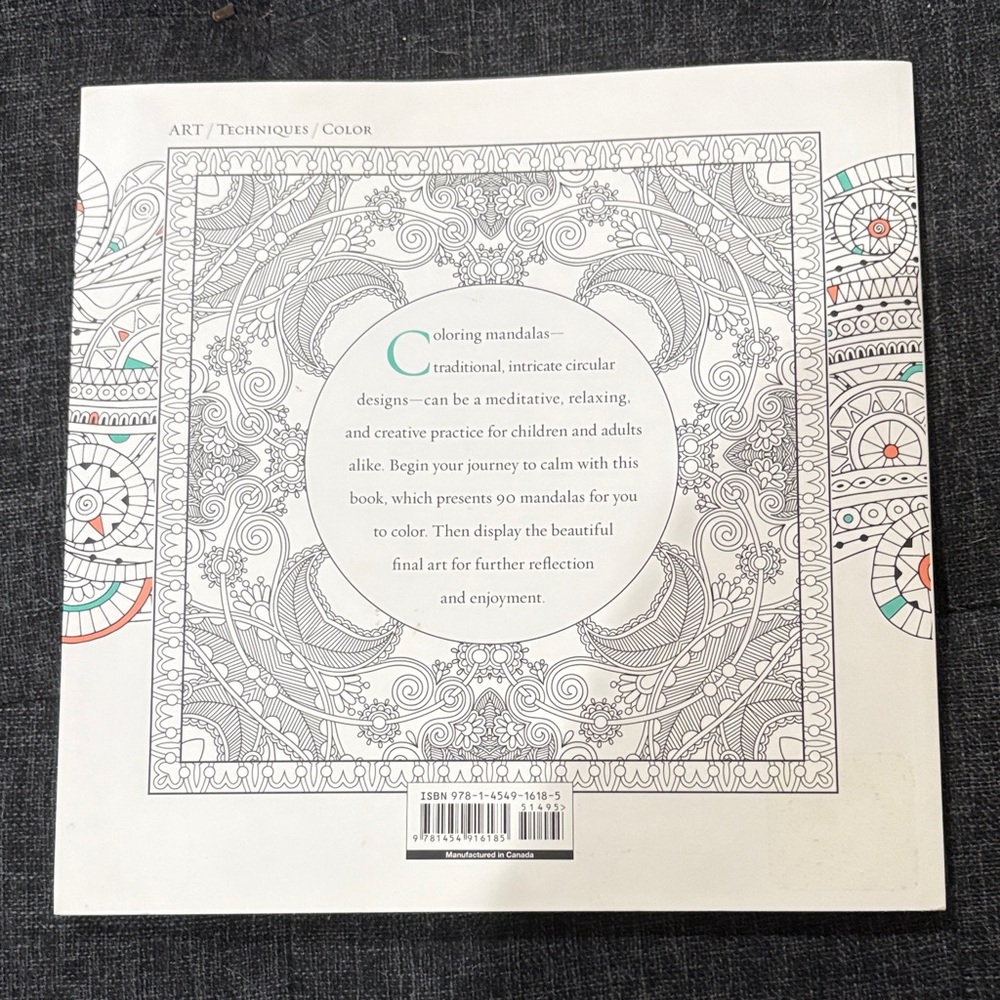 Mandala Meditation Coloring Book - Gold and White - Picture 5 of 5